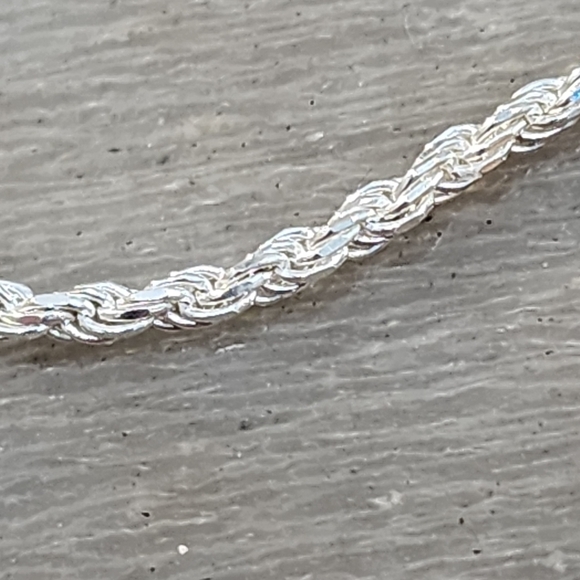 8" Sterling Silver 925 Rope Chain Bracelet Italy Lobster Clasp - Picture 8 of 8
